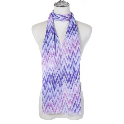 Scarf - Geo Print - Blue & Pink