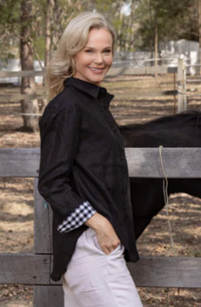 Outback Linen - Black Organic Linen Shirt