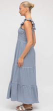 Two Tone Striped Maxi Dress - Blue