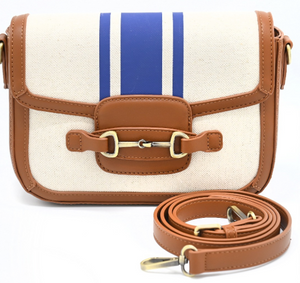 Bahamas Purse Clutch - Blue, Cream & Tan
