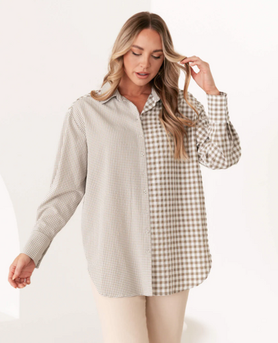 Multi Check Shirt - Beige