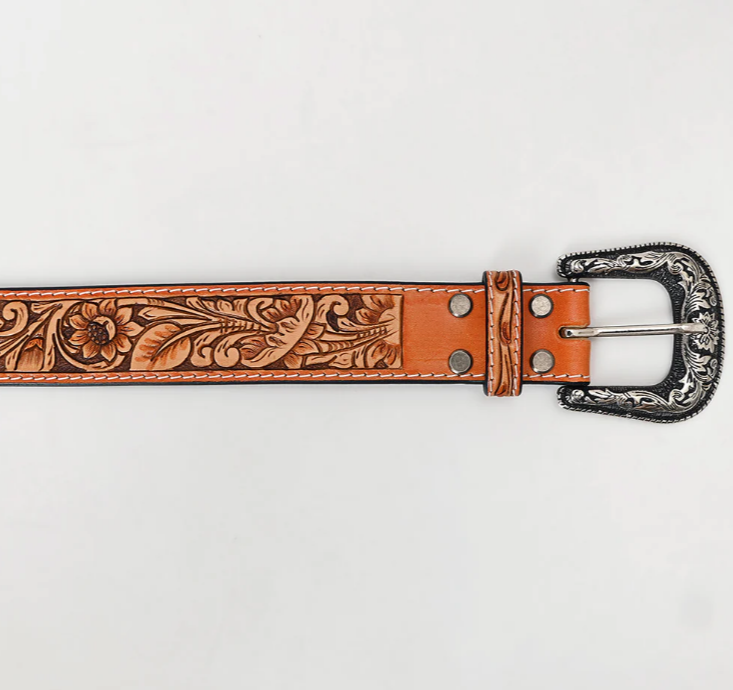 Genuine American Leather Belt - Tooled - ADBLF220