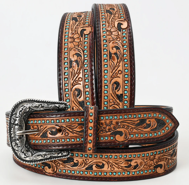 Genuine American Leather Belt - Tooled - ADBLF110