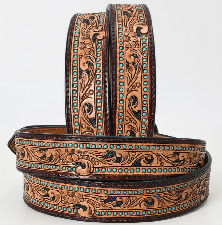 Genuine American Leather Belt - Tooled - ADBLF110