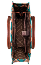 Wrangler Southwestern Wide Canvas Tote - Turquoise