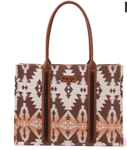 Wrangler Southwestern Wide Canvas Tote - Light Coffee