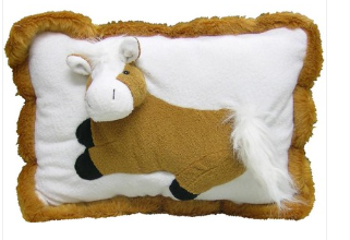 Horse Cushion - Brown &amp; White
