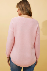 Kimmy Knit - Pearl Pullover - Petal Pink