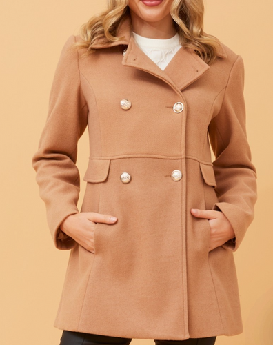 Double Breasted Coat - Camel
