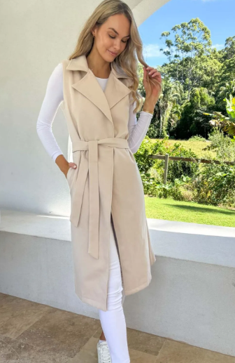 Long Vest - Cream