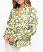 Contrast Piping Co-Ord Shirt - Green
