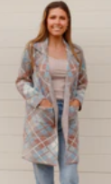 Cardigan - Blue & Rust