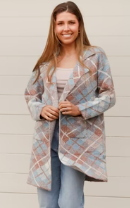 Cardigan - Blue & Rust