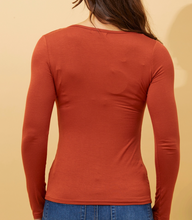 Solid Long Sleeve Top - Rust