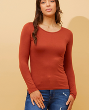 Solid Long Sleeve Top - Rust