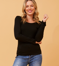 Solid Long Sleeve Top - Black