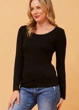 Solid Long Sleeve Top - Black
