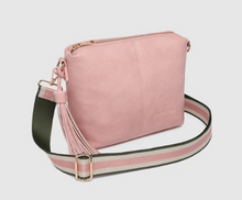 Kasey Crossbody Bag - Stripe Strap - Blush Pink