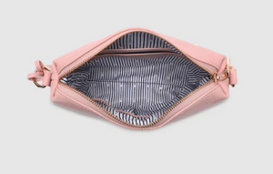 Kasey Crossbody Bag - Stripe Strap - Blush Pink