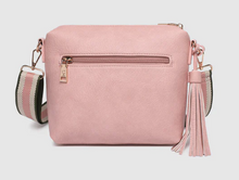 Kasey Crossbody Bag - Stripe Strap - Blush Pink