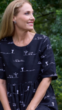 Rural Outback Short Sleeve Linen Dress - Black