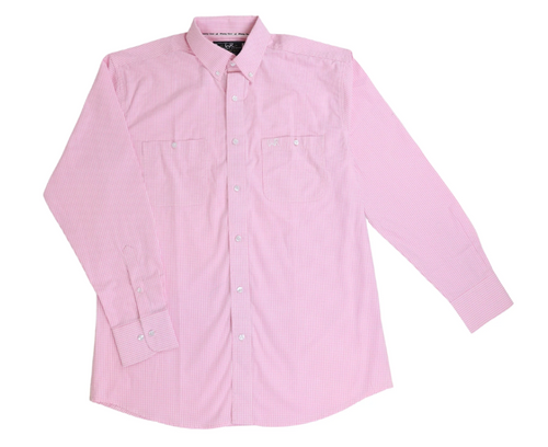 Whiskey Ranch - Button Down Long Sleeve Shirt - Pink