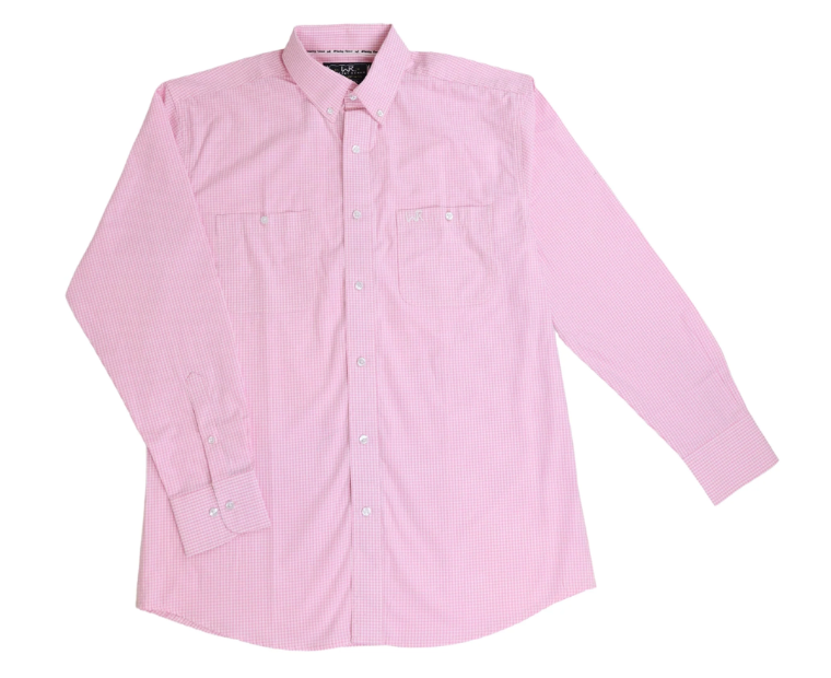 Whiskey Ranch - Button Down Long Sleeve Shirt - Pink