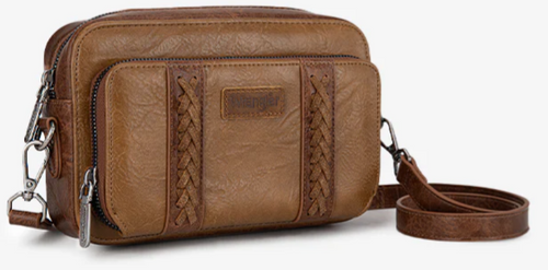 Wrangler Crossbody Purse with Wallet Compartment - Dark Khaki