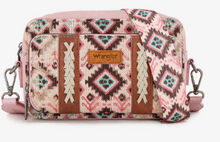 Wrangler Southwestern Dual Sided Print Crossbody Purse with Wallet - Dark Pink