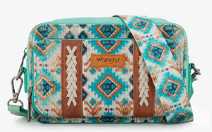 Wrangler Southwestern Dual Sided Print Crossbody Purse with Wallet - Green