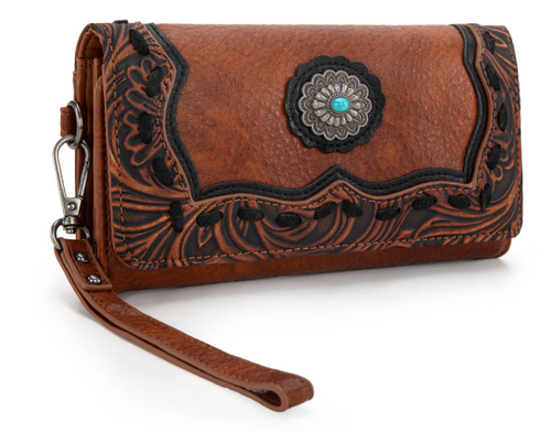 Trinity Ranch - Concho Collection Wallet - Brown