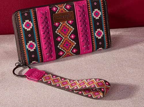 Wrangler Southwestern Wallet - Hot Pink