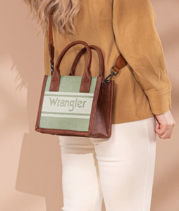 Wrangler Logo Mini Tote/Crossbody Bag - Light Green