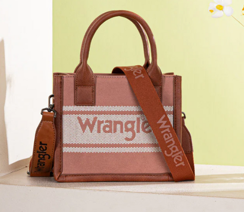Wrangler Logo Mini Tote/Crossbody Bag - Pink
