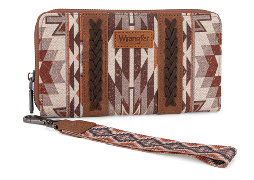 Wrangler Southwestern Art Print Wallet - Brown