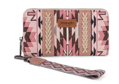 Wrangler Southwestern Art Print Wallet - Dark Pink