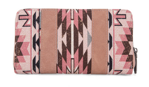 Wrangler Southwestern Art Print Wallet - Dark Pink