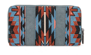 Wrangler Southwestern Art Print Wallet - Navy