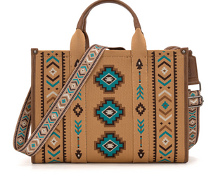 Montana West Aztec Retro Arrows Large Tote/Crossbody - Brown