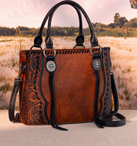 Trinity Ranch Concho Collection Tote/Crossbody - Brown