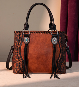 Trinity Ranch Concho Collection Tote/Crossbody - Brown