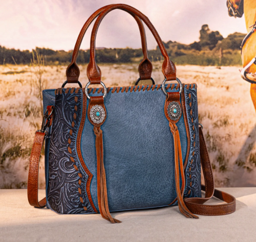 Trinity Ranch Concho Collection Tote/Crossbody - Jean