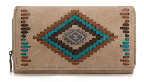Montana West Aztec Collection Wallet - Tan