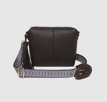 Kasey Crossbody Bag - Stripe Strap - Chocolate