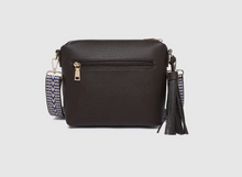 Kasey Crossbody Bag - Stripe Strap - Chocolate