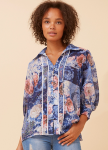 Jonty Floral Blouse - Multi Blue
