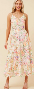 Florence Floral Lace Midi Dress