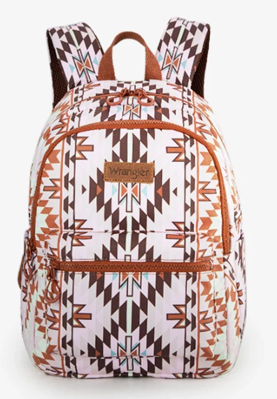 Wrangler Aztec Print Nappy Back pack - Light Brown