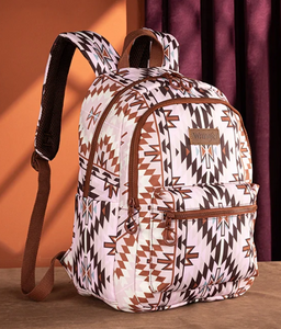 Wrangler Aztec Print Nappy Back pack - Light Brown
