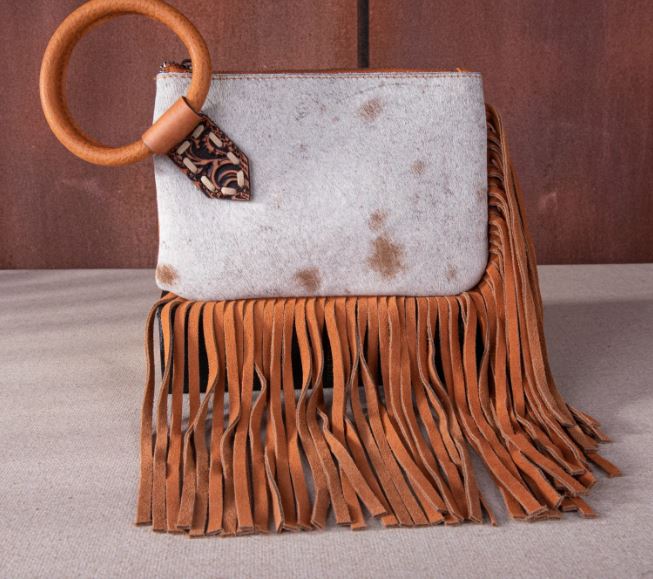 Montana West Trinity Ranch Hair on Cowhide Wristlet Clutch